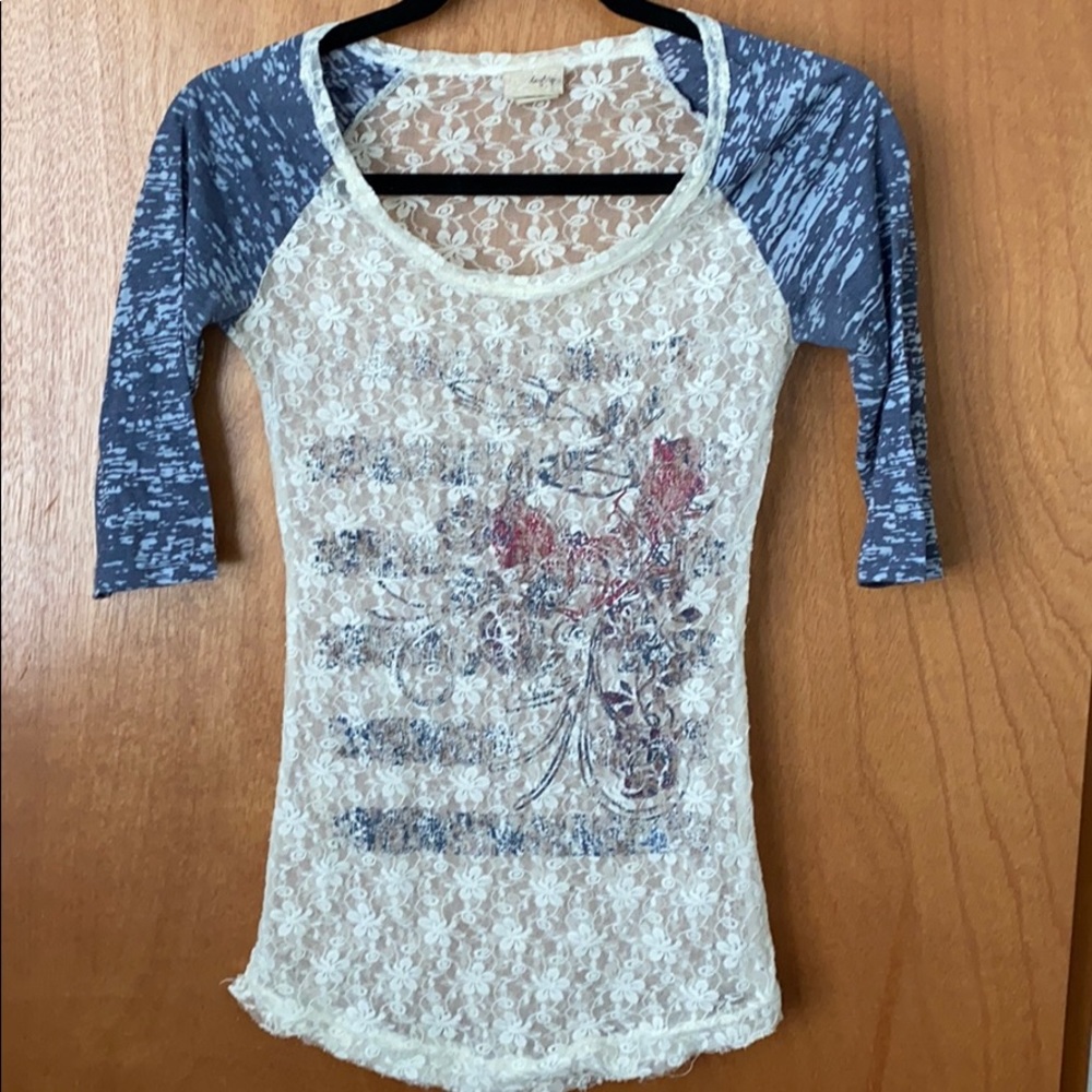 Daytrip acid wash and lace shirt